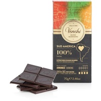 Venchi - Tafel Südamerika 100%, 70 g – Zartbitterschokolade 100% mit aromatischem Geschmack – Vegan – Glutenfrei
