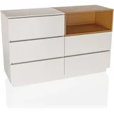 hjh living Sideboard 120 x 76 x 40 cm Weiß/Eiche