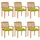 vidaXL Stapelbare Gartenstühle mit Kissen 6 St. beige/grün