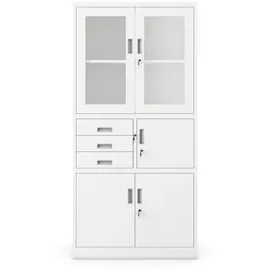 Jan Nowak C018S Aktenschrank 185 x 90 x 40 cm Weiß