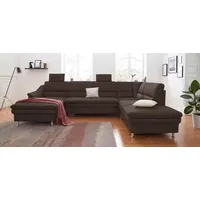 sit&more Wohnlandschaft SIT & MORE "Cardoso U-Form", braun (dunkelbraun), B:324cm H:90cm T:90cm, Luxus-Microfaser 1 (100% Polyester);Luxus-Microfaser 2 (100% Polyester);Luxus-Microfaser ALTARA NUBUCK (100% Polyester), Sofas, Wohnlandschaft, mit Federkern und