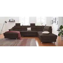 sit&more Wohnlandschaft SIT & MORE "Cardoso U-Form", braun (dunkelbraun), B:324cm H:90cm T:90cm, Luxus-Microfaser 1 (100% Polyester);Luxus-Microfaser 2 (100% Polyester);Luxus-Microfaser ALTARA NUBUCK (100% Polyester), Sofas, Wohnlandschaft, mit Federkern und