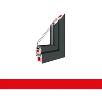 Balkontür Terrassentür Schiefergrau Glatt mit flacher Schwelle 2flg. Pfosten