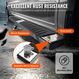Vevor Trittbretter Kompatibel mit 2009-2018 Dodge Ram 1500/2010-2023 Ram 2500/3500 (einschließlich 2019-2023 Classic) Crew Cab, 201 Edelstahl-seitentrittbretter 227 kg, 152,4 mm, 2 Stück