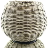 Van der Leeden DRYPOT® Rattan Tina Pflanzkübel Grau Ø 55 cm - Sylter Körbe