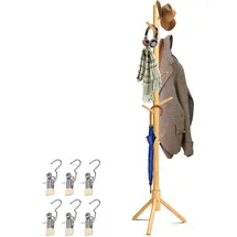katlkiu Garderobenständer SR0116wnt Kiefer Natur
