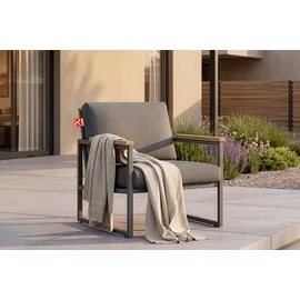 konsimo® Lounge-Sessel TRIBO Polyester/Schaumstoff 70 x 65 x 60 cm Grau mit Kissen