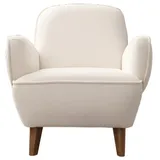 JV Möbel Lounge-Sessel Beiger Stoffsessel 80 x 90 x 80 cm Beige mit Kissen