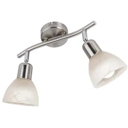 Deckenleuchte Wohnzimmerlampe LED Metall Glas Alabaster Deckenspots B 20 cm