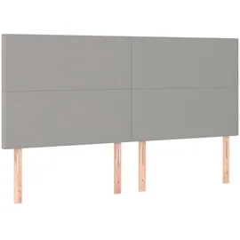 vidaXL Boxspringbett mit Matratze & LED Hellgrau 180x200 cm Stoff