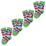 Unabux Freizeitsocken Prints 4-Paar Bunt 16-18
