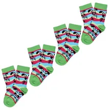 Unabux Freizeitsocken Prints 4-Paar Bunt 16-18