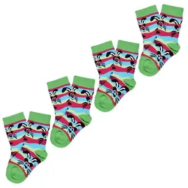 Unabux Freizeitsocken Prints 4-Paar Bunt 16-18