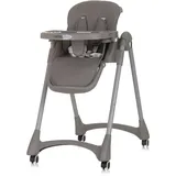 Chipolino Kinderhochstuhl Candy Shop, 4 Räder, verstellbar, Fußstütze, faltbar grau