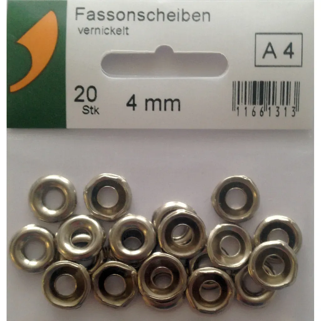 SBV-Fassonscheiben vernickelt -  4 mm / A 4