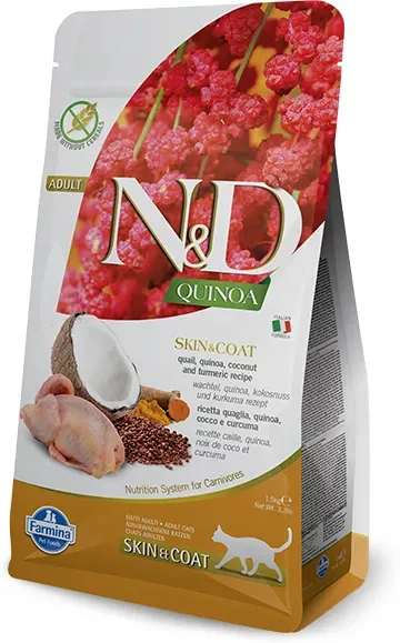Farmina N&D Quinoa feline SKIN & COAT QUAIL 300g