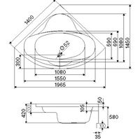 Ottofond Siam Whirlpoolbadewanne 140 x 140 cm 65301