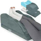 KingPavonini Verstellbare Venenkissen Beinhochlagerungskissen nach Operation, ergonomische Kurve für gerades Knie, Beinkissen aus Memory-Schaumstoff, lindert Schwellungen und Schmerzen (Doppelbein)