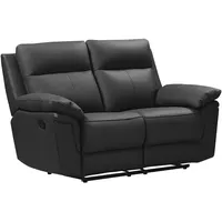 Vente-unique - Relaxsofa 2-Sitzer - Büffelleder - Schwarz - PAKITA