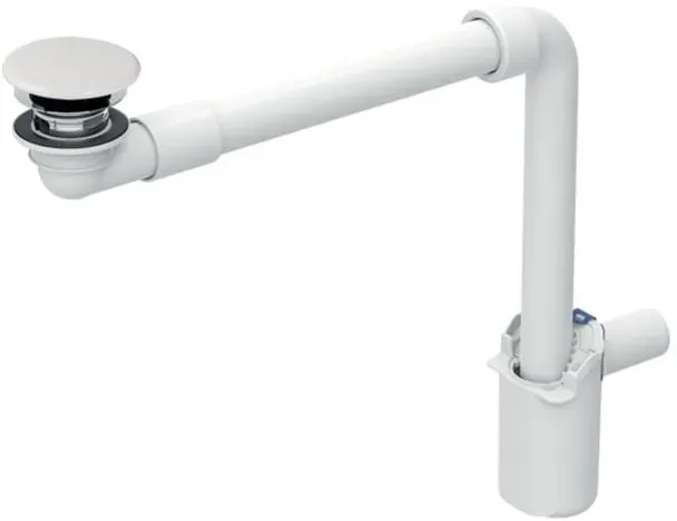 Geberit Waschbeckenablauf 152089011 d= 32mm, freier Auslauf und Ventilabdeckung, weiß/hochglanz-verchromt