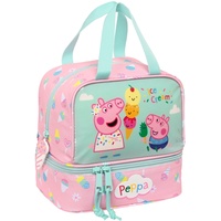 Safta PEPPA PIG ICE CREAM - Lunchbox, hochwertige Qualität und maximale Beständigkeit, für Lebensmittel, Erholung, Snack und Frühstück, 20 x 15 cm, Hellrosa/Minzgrün, Hellrosa/Minzgrün, Estándar,