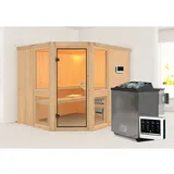 Karibu Sauna Anina 3 mit Bio-Ofen externe Stg.Natur