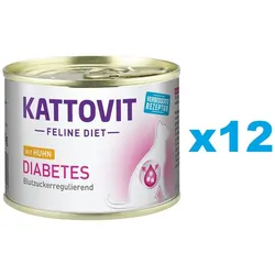 KATTOVIT Feline Diet Diabetes Huhn 12 x 185 g