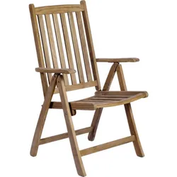 Garden Pleasure Teak Hochlehner Solo Holz Garten Stuhl Sessel Möbel klappbar