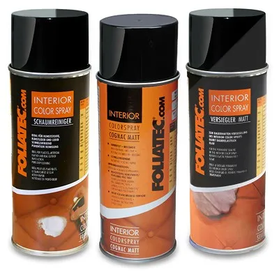 Foliatec Set INTERIOR Color Spray cognac matt+Schaumreiniger+Versiegler