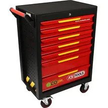 KS Tools ECOline SCHWARZ/ROT/GELB Werkstattwagen mit 7 Schubladen