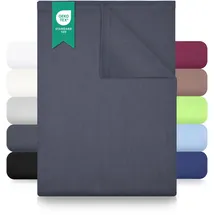 Green Mark Textilien Bettlaken Baumwolle 180 x 275 cm anthrazit