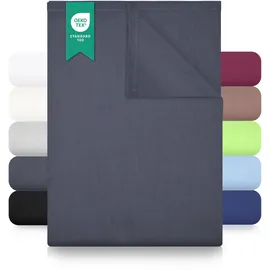 Green Mark Textilien Bettlaken Baumwolle 180 x 275 cm anthrazit