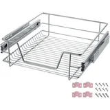 Tectake tectake® Teleskopschublade, verchromt, verstellbare Breite, einfache Montage