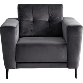 trends by hg Sessel Barcelona Polyester 96 x 86 x 89 cm grau mit Metallfuss