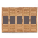 Pharao24 Kleiderschrank Zimarena aus Massivholz braun 316 cm x 221 cm x 65 cm