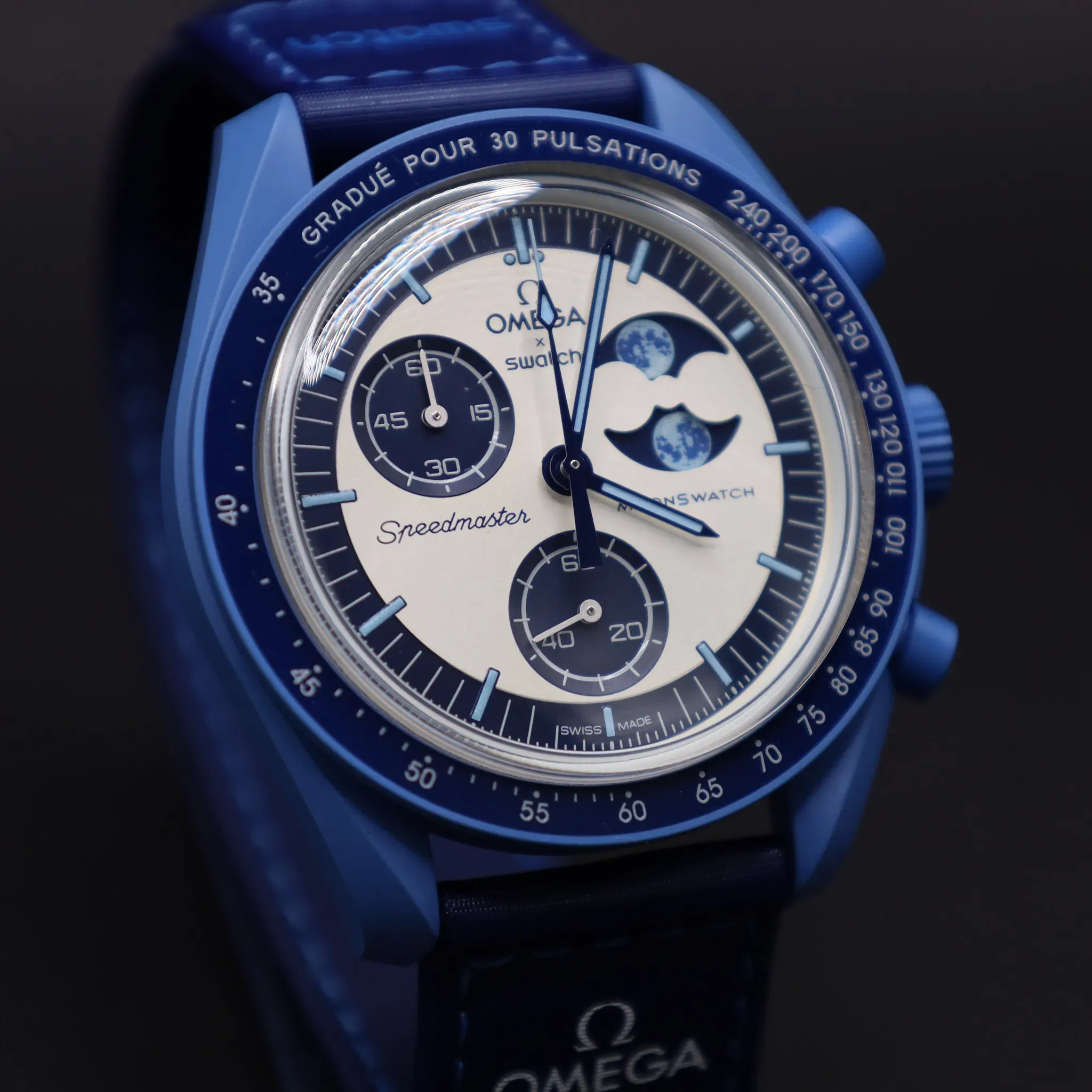 Swatch x Omega Moonswatch Mission to the SUPER BLUE MOONPHASE SO33N700