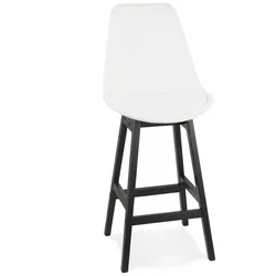Hochstuhl und Küchenhocker aus Holz und Textilien | Mittelhoher Snackhocker mit Rückenlehne und Fußstütze | Modern Skandinavisch | Kadima Design