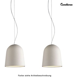 Casablanca Pendelleuchte CLAVIO Doppelpendel, ØxH: 21x23cm, 2x E27 max. 60W, IP20, Keramik: Lava cremefarben / Armatur: Alu handgebürstet CSB-LV21-B52A