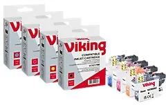 Viking LC-3217 Kompatibel Brother Tintenpatrone Schwarz, Cyan, Magenta, Gelb Multipack 4 Stück