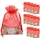 IDENA 90418 - Organzabeutel ca. 13 x 18 cm, 12 Stück, Säckchen mit Schneeflocken-Motiv, Weihnachtssack mit roter Kordel, Geschenkbeutel für Weihnachten