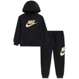 Nike Jogginganzug NIKE SPORTSWEAR "NKN CLUB FLEECE SET", Jungen, Gr. 104 (4), schwarz, metalli, Sweatware, Obermaterial: 60% Baumwolle, 40% Polyester, Sportanzüge Jogginganzug, mit Kapuze, mit elastischem Bund und gerippten Bündchen