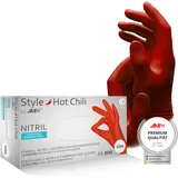 AMPri Nitrilhandschuhe, Style Hot Chili rot, 100 Stück, Größe L, Rotamunde, by Med-Comfort: