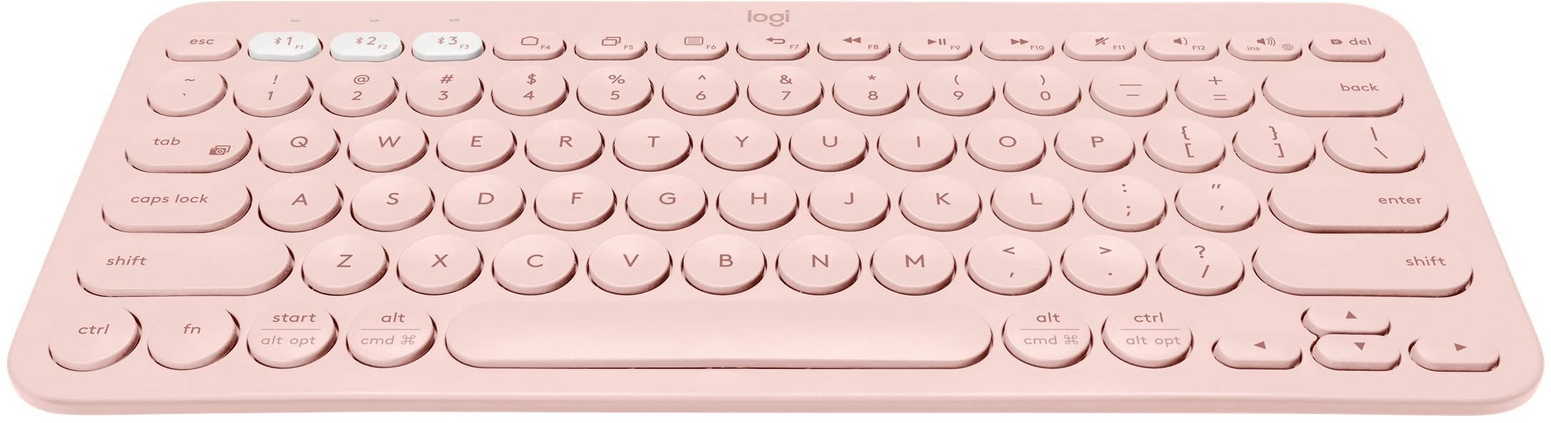 Logitech K380 kabellose Multi-Device Bluetooth-Tastatur mit Easy-Switch für bis zu 3 Geräte, schlank – PC, Notebook, Windows, Mac, Chrome OS, Android, iPad OS, Apple TV, Deutsches QWERTZ-Layout - Rose