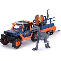 DICKIE Dino Commander Spielzeug-Auto inkl. Anhänger mit Figur und 2 Dinosaurier