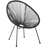 Beliani Cocktailsessel Schwarz, 90x70x87