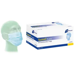 Meditrade 200 Suavel Protec Schutzmasken - unsteril - blau - 3-lagig - med. Mundschutz