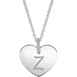 Ketten-Anhänger ONE ELEMENT "Herz mit Gravur Z Buchstaben Anhänger aus 333 Weißgold", silber, Schmuckanhänger, Damen, Z, Weißgold 333, Damen Gold Schmuck Herz mit Gravur Z