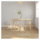 furnicato Esszimmerstuhl transparent 46 x 52 x 84 cm mit Metallbeinen (6 St), Ergonomische Sitzgruppe aus PET mit Bodenkappen und 6er Set-Lieferung weiß