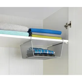 Wenko Einhängekorb M zum Einhängen in Regal oder Schrank 27,5 x 28 x 15 cm silber