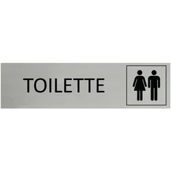 CombiCraft Aluminium Türschild Toilette 165x45mm mit 3M-Tape